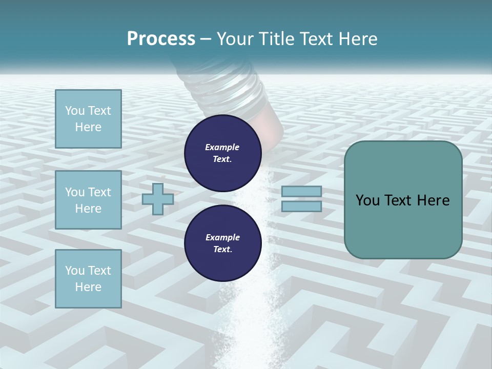 A Pencil Is In The Middle Of A Maze PowerPoint Template