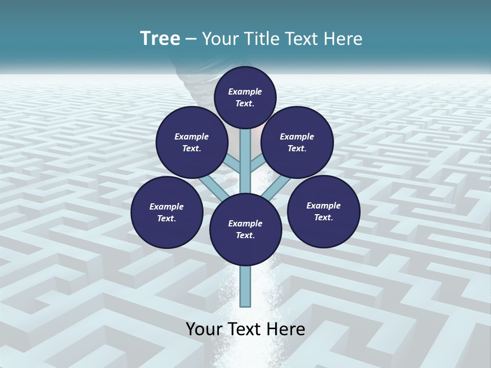 A Pencil Is In The Middle Of A Maze PowerPoint Template