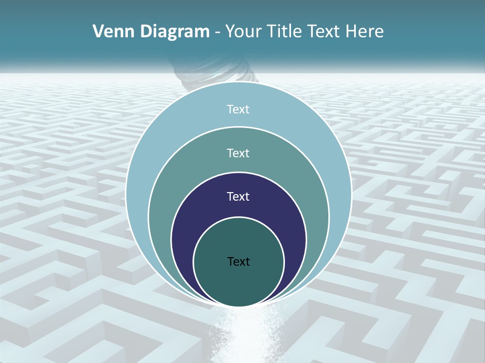 A Pencil Is In The Middle Of A Maze PowerPoint Template