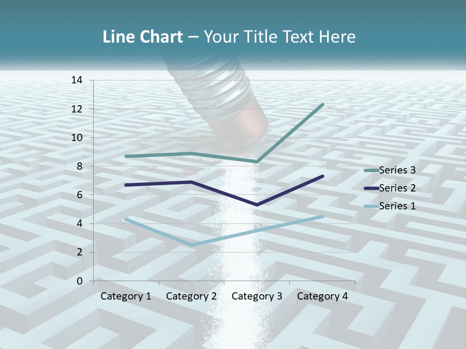 A Pencil Is In The Middle Of A Maze PowerPoint Template