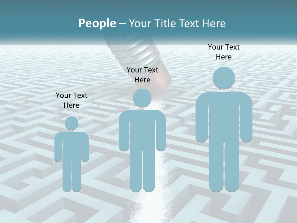 A Pencil Is In The Middle Of A Maze PowerPoint Template