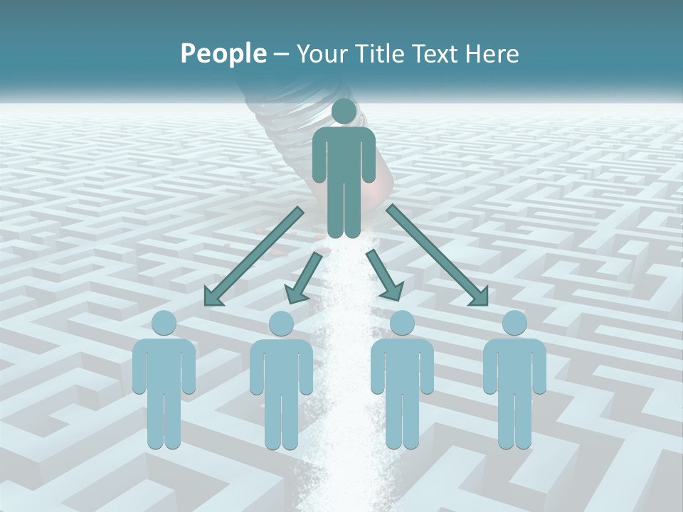 A Pencil Is In The Middle Of A Maze PowerPoint Template