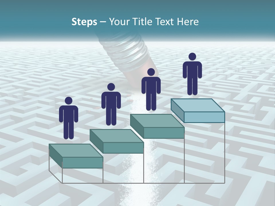 A Pencil Is In The Middle Of A Maze PowerPoint Template