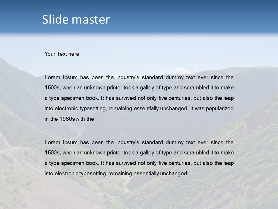 A Scenic View Of Mountains With A Road Going Through Them PowerPoint Template