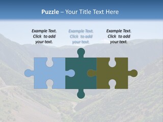 A Scenic View Of Mountains With A Road Going Through Them PowerPoint Template