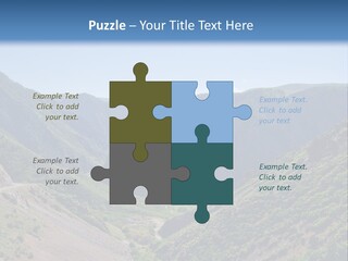 A Scenic View Of Mountains With A Road Going Through Them PowerPoint Template