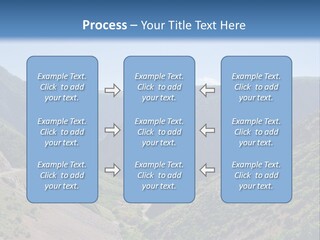 A Scenic View Of Mountains With A Road Going Through Them PowerPoint Template