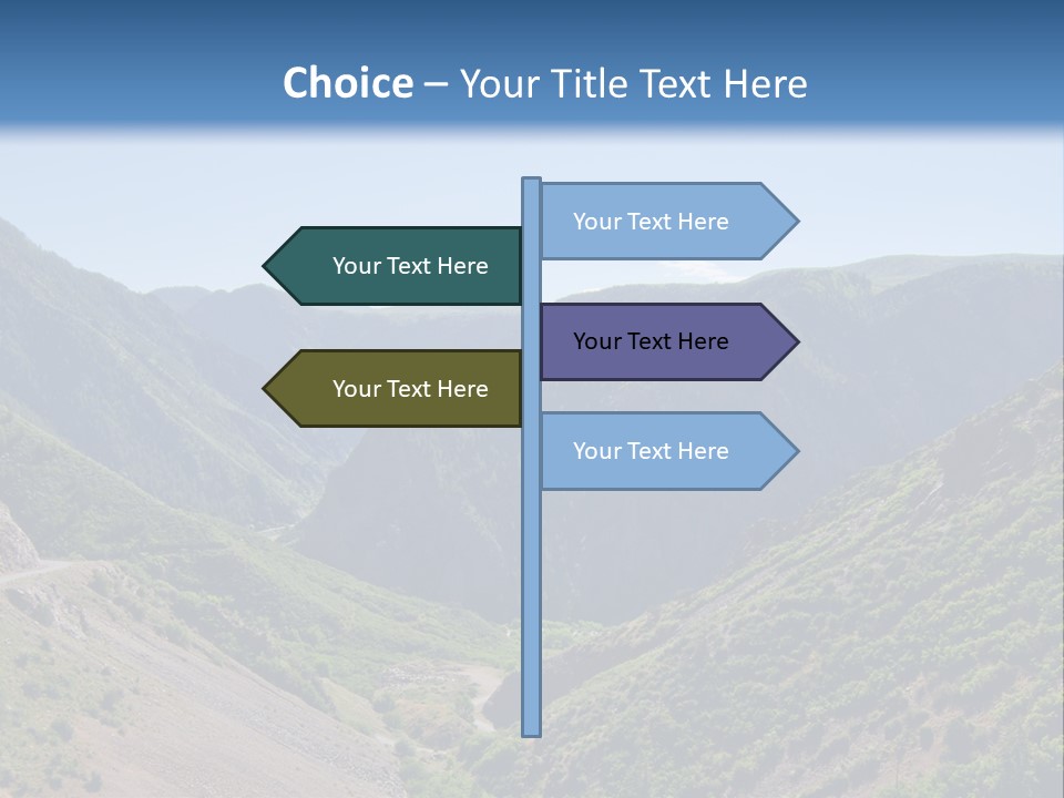 A Scenic View Of Mountains With A Road Going Through Them PowerPoint Template