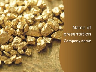 A Pile Of Gold Nuggets On A Table PowerPoint Template