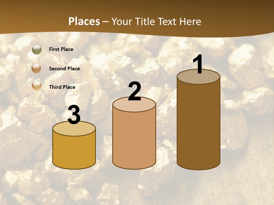 A Pile Of Gold Nuggets On A Table PowerPoint Template