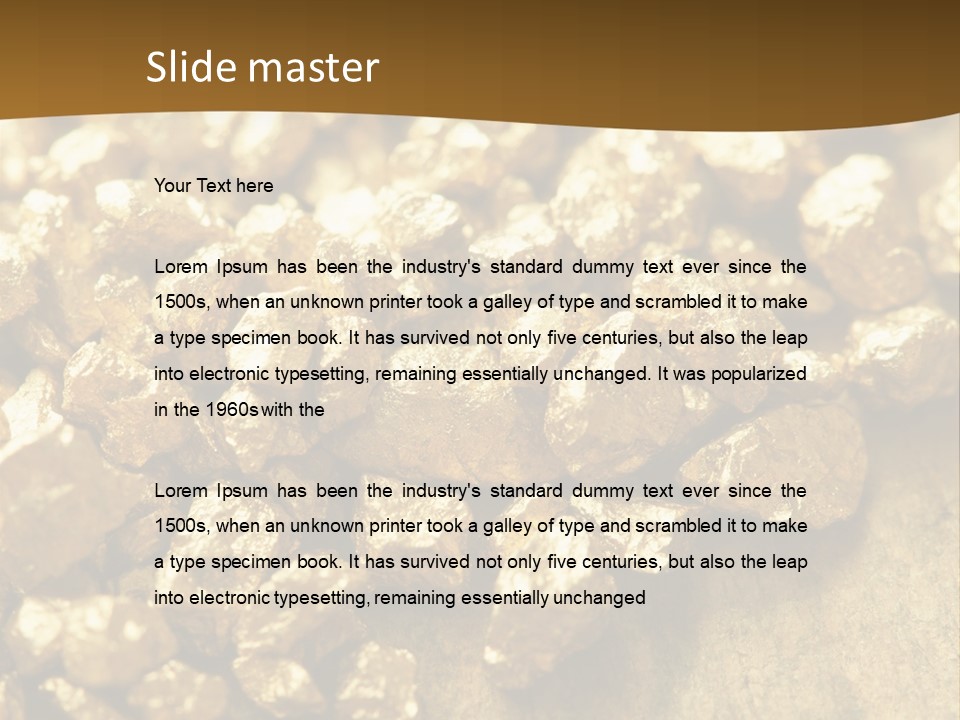 A Pile Of Gold Nuggets On A Table PowerPoint Template