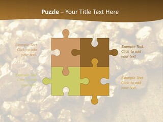 A Pile Of Gold Nuggets On A Table PowerPoint Template