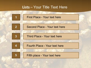 A Pile Of Gold Nuggets On A Table PowerPoint Template