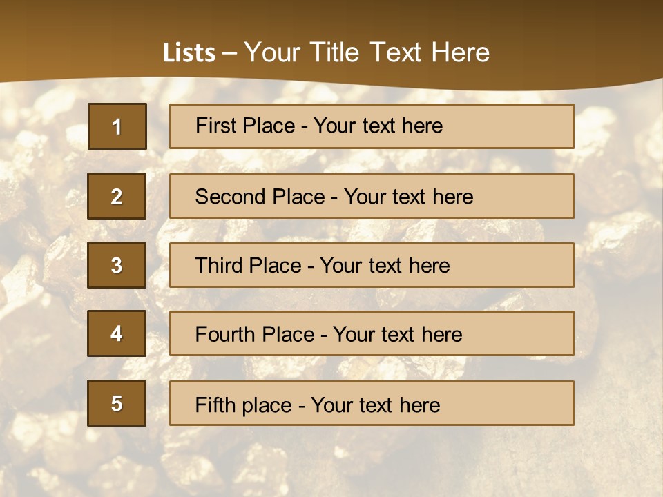 A Pile Of Gold Nuggets On A Table PowerPoint Template