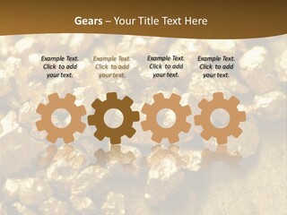 A Pile Of Gold Nuggets On A Table PowerPoint Template