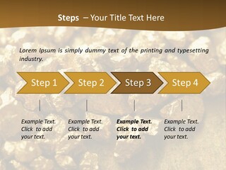 A Pile Of Gold Nuggets On A Table PowerPoint Template