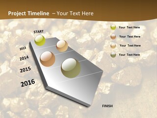 A Pile Of Gold Nuggets On A Table PowerPoint Template