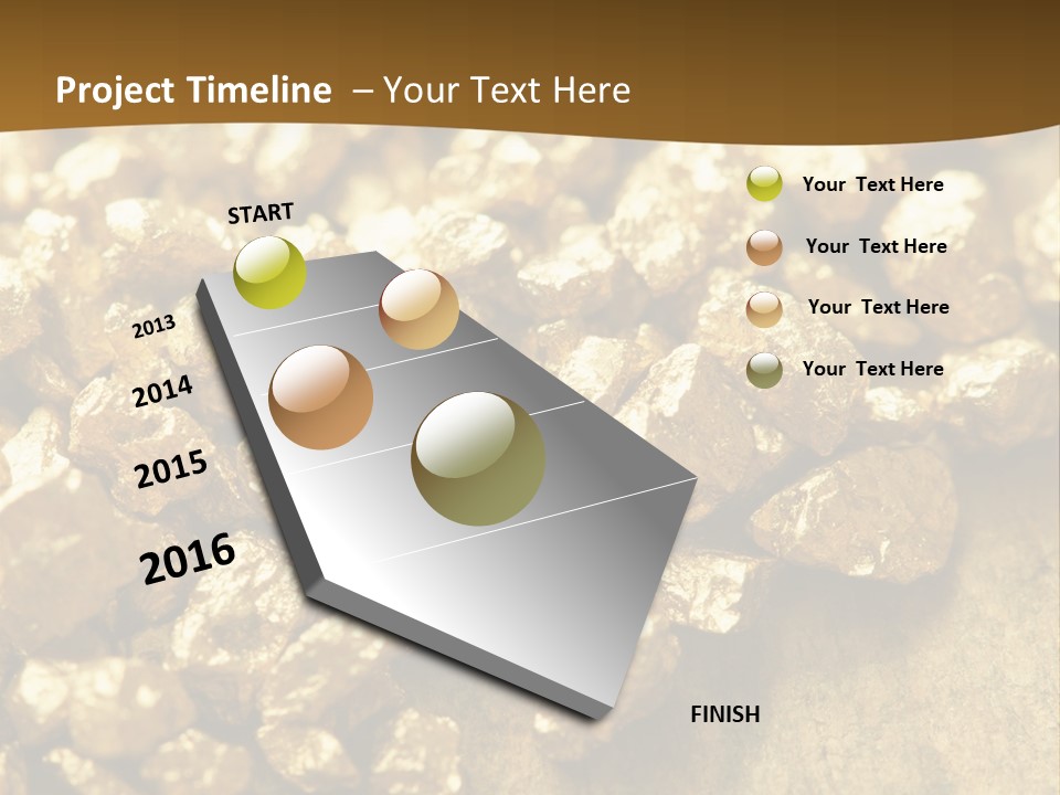 A Pile Of Gold Nuggets On A Table PowerPoint Template