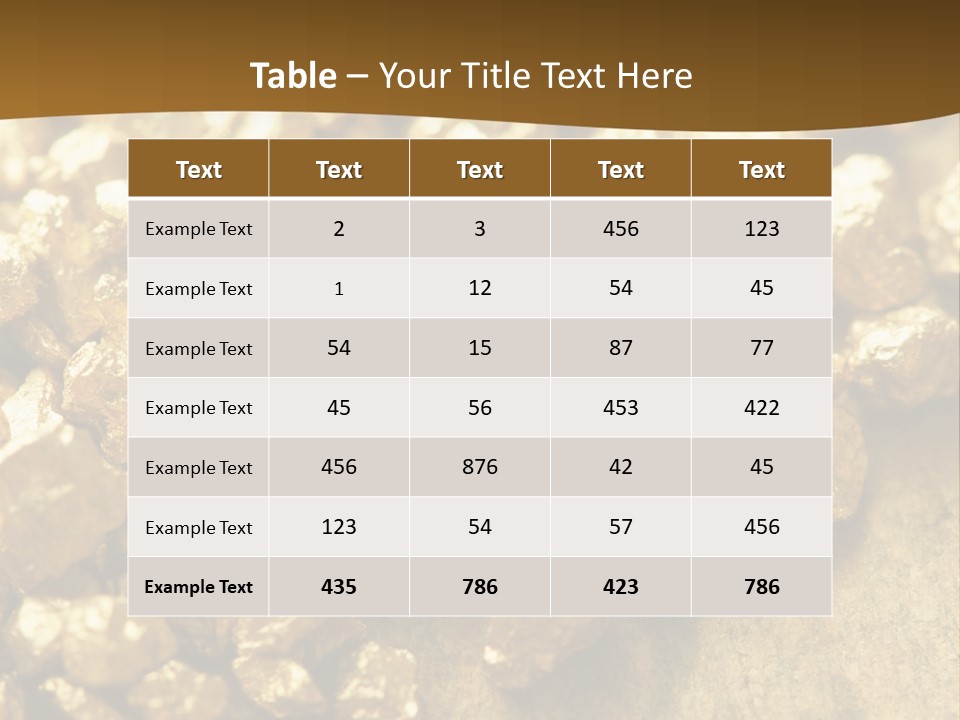 A Pile Of Gold Nuggets On A Table PowerPoint Template