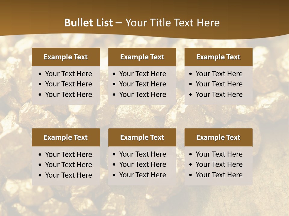 A Pile Of Gold Nuggets On A Table PowerPoint Template