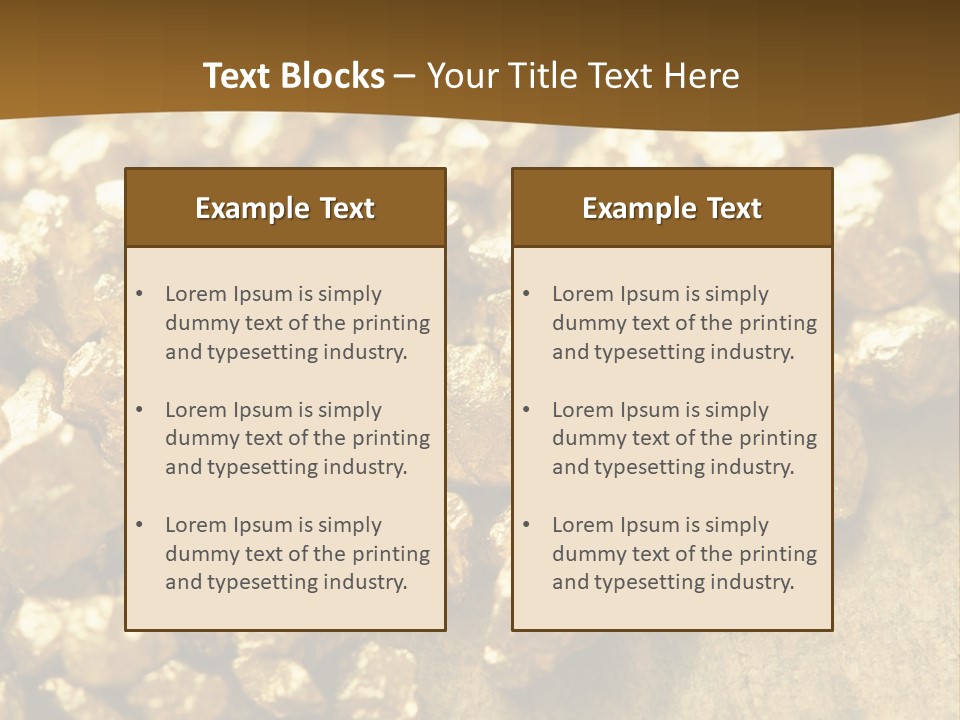 A Pile Of Gold Nuggets On A Table PowerPoint Template
