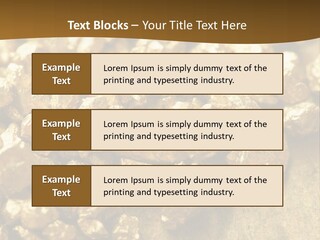 A Pile Of Gold Nuggets On A Table PowerPoint Template