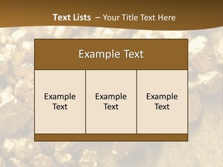 A Pile Of Gold Nuggets On A Table PowerPoint Template