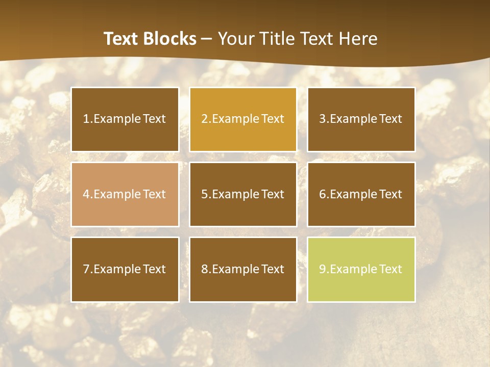 A Pile Of Gold Nuggets On A Table PowerPoint Template