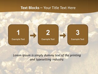 A Pile Of Gold Nuggets On A Table PowerPoint Template