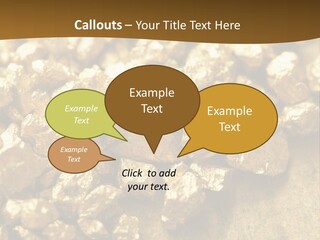 A Pile Of Gold Nuggets On A Table PowerPoint Template