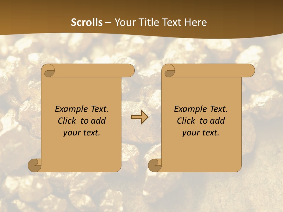 A Pile Of Gold Nuggets On A Table PowerPoint Template