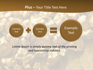 A Pile Of Gold Nuggets On A Table PowerPoint Template