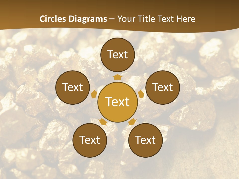 A Pile Of Gold Nuggets On A Table PowerPoint Template