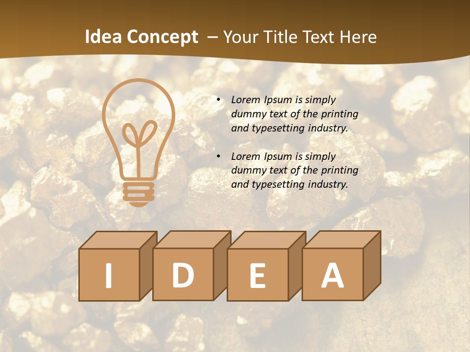 A Pile Of Gold Nuggets On A Table PowerPoint Template