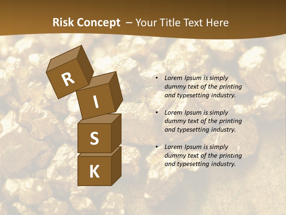 A Pile Of Gold Nuggets On A Table PowerPoint Template