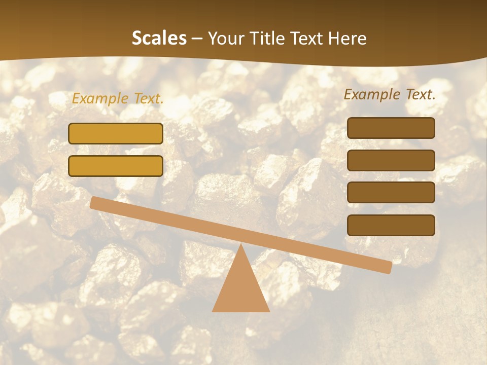 A Pile Of Gold Nuggets On A Table PowerPoint Template