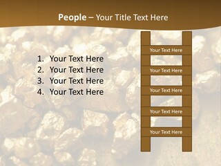 A Pile Of Gold Nuggets On A Table PowerPoint Template
