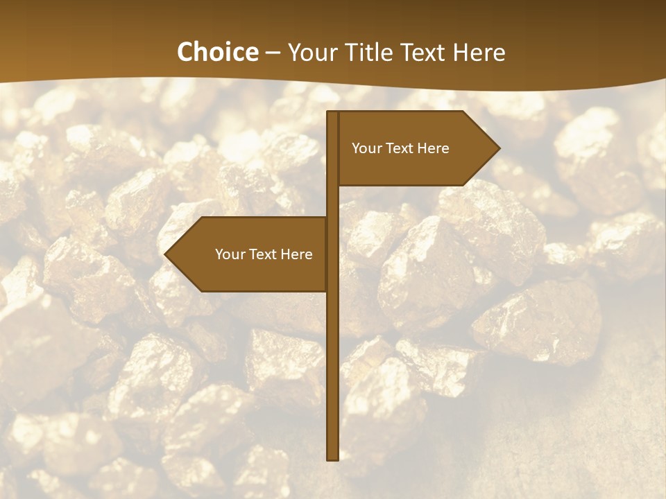 A Pile Of Gold Nuggets On A Table PowerPoint Template