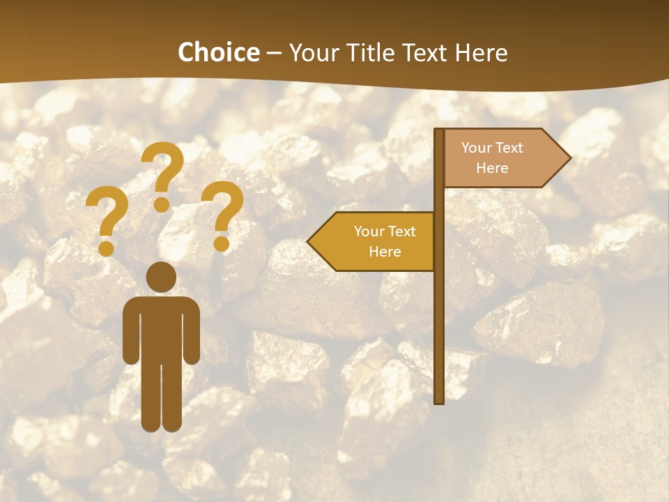 A Pile Of Gold Nuggets On A Table PowerPoint Template