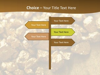 A Pile Of Gold Nuggets On A Table PowerPoint Template