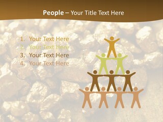 A Pile Of Gold Nuggets On A Table PowerPoint Template