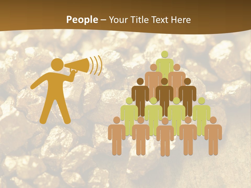 A Pile Of Gold Nuggets On A Table PowerPoint Template