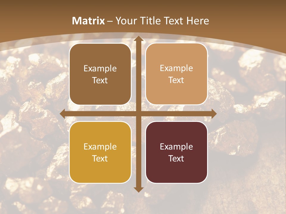 A Pile Of Gold Nuggets On A Wooden Surface PowerPoint Template