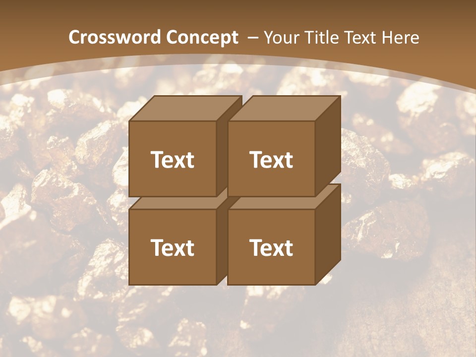 A Pile Of Gold Nuggets On A Wooden Surface PowerPoint Template