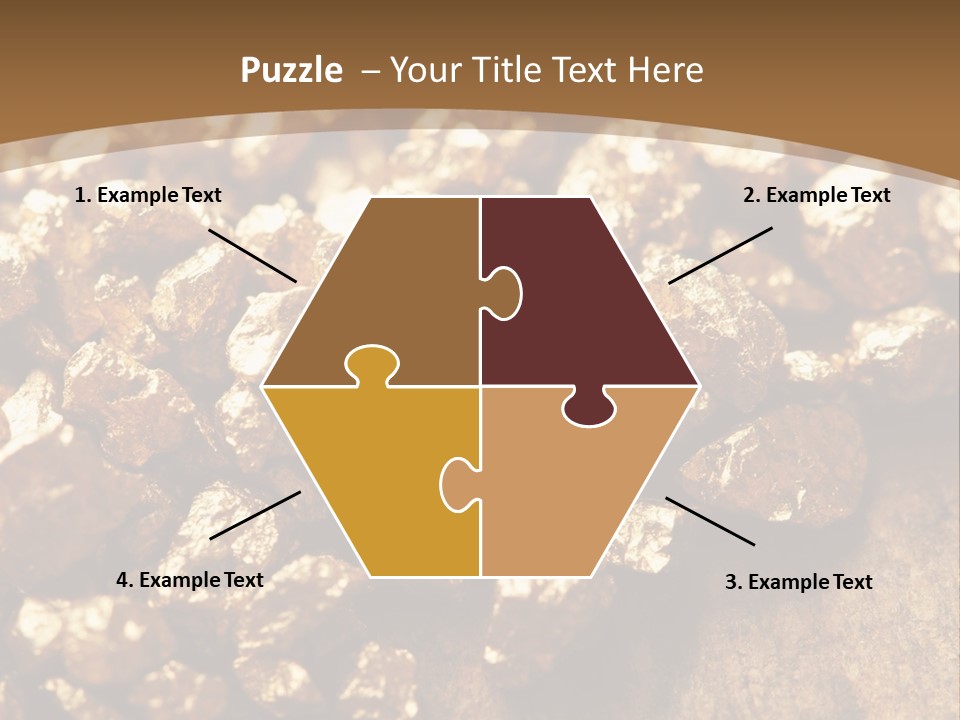 A Pile Of Gold Nuggets On A Wooden Surface PowerPoint Template