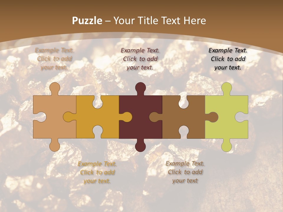 A Pile Of Gold Nuggets On A Wooden Surface PowerPoint Template