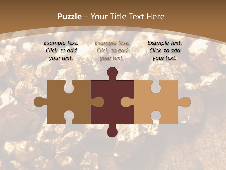 A Pile Of Gold Nuggets On A Wooden Surface PowerPoint Template