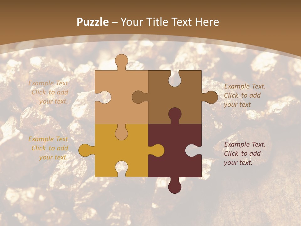 A Pile Of Gold Nuggets On A Wooden Surface PowerPoint Template