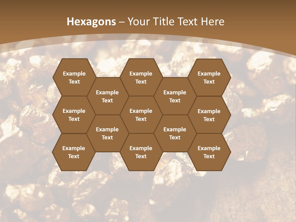 A Pile Of Gold Nuggets On A Wooden Surface PowerPoint Template
