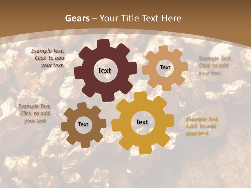 A Pile Of Gold Nuggets On A Wooden Surface PowerPoint Template